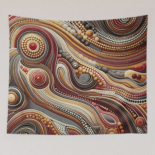 Item preview, Australian Inspired Abastact Dot Art Print designed and sold by PinUpPizzazz.