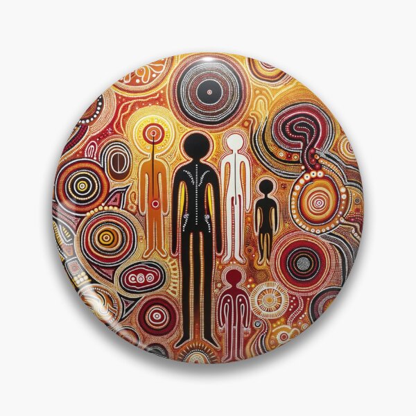 Item preview, Australian Inspired Dot Art Print (Human Figures) designed and sold by PinUpPizzazz.