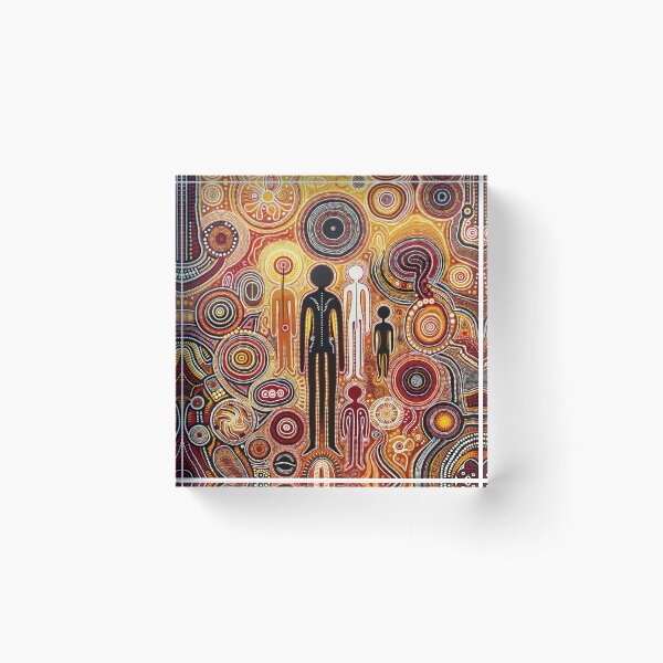 Item preview, Australian Inspired Dot Art Print (Human Figures) designed and sold by PinUpPizzazz.