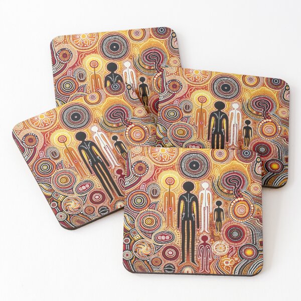 Item preview, Australian Inspired Dot Art Print (Human Figures) designed and sold by PinUpPizzazz.