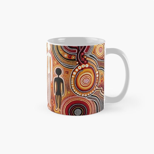 Item preview, Australian Inspired Dot Art Print (Human Figures) designed and sold by PinUpPizzazz.