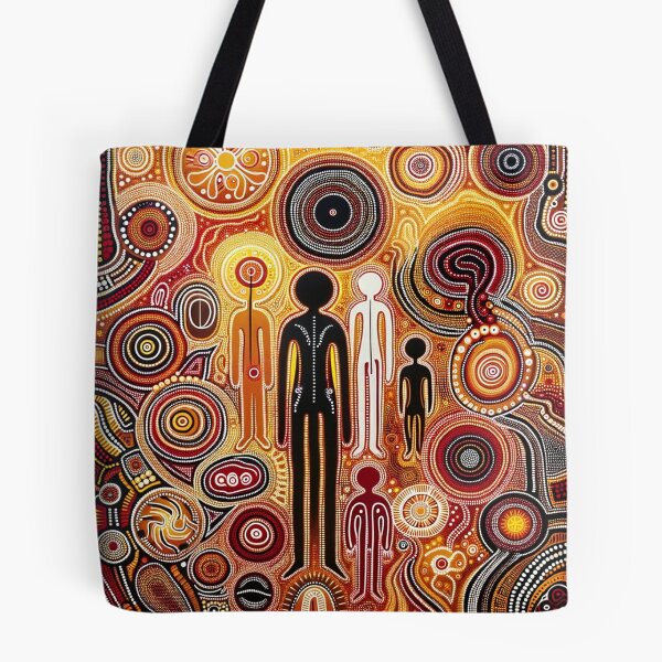 Item preview, Australian Inspired Dot Art Print (Human Figures) designed and sold by PinUpPizzazz.