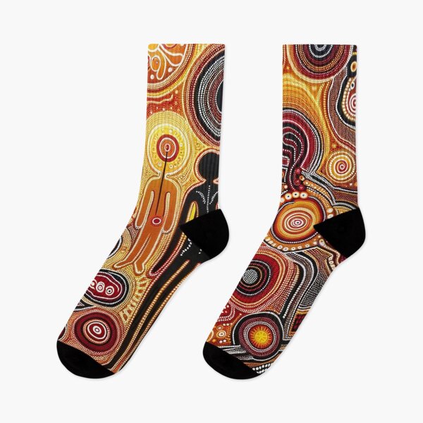 Item preview, Australian Inspired Dot Art Print (Human Figures) designed and sold by PinUpPizzazz.