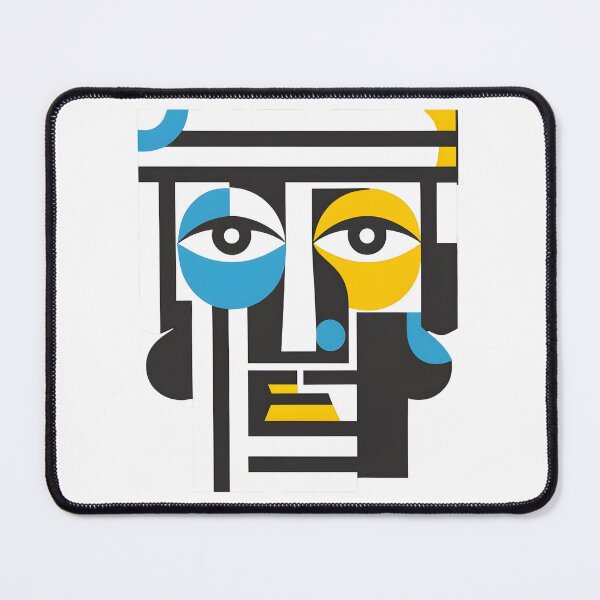 Item preview, cubist face with exaggerated geometric shapes.sticker.. designed and sold by ArtshirtGroup.