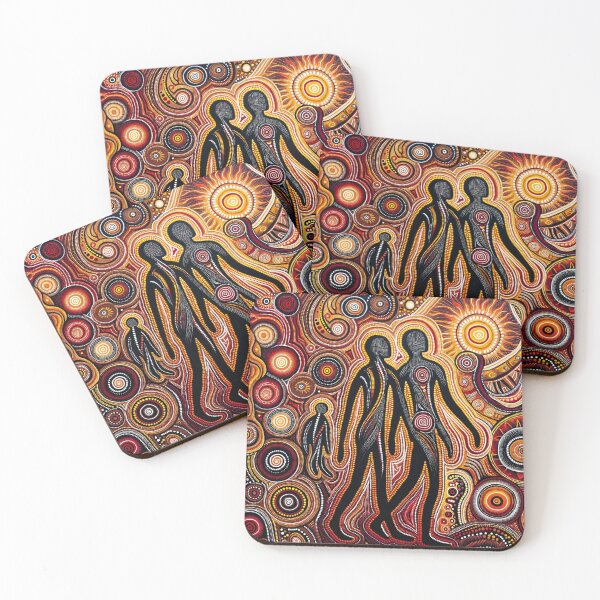 Item preview, Australian Inspired Dot Art Print (Human Figures) designed and sold by PinUpPizzazz.