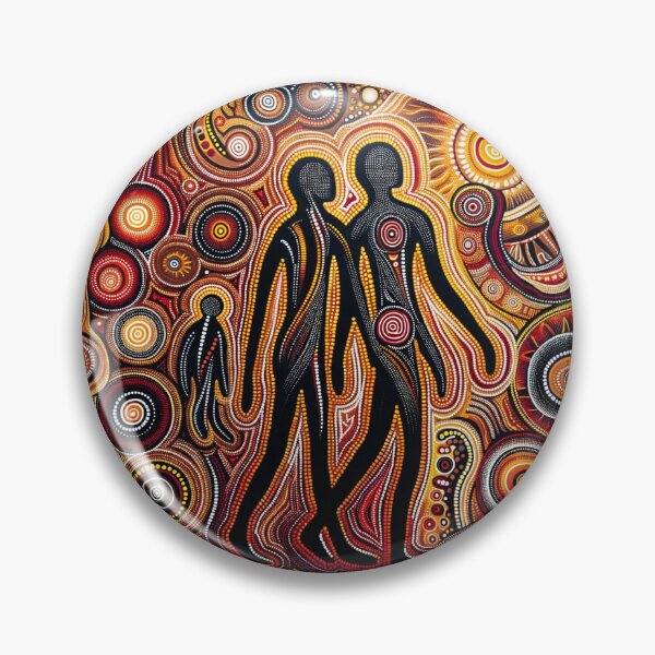 Item preview, Australian Inspired Dot Art Print (Human Figures) designed and sold by PinUpPizzazz.