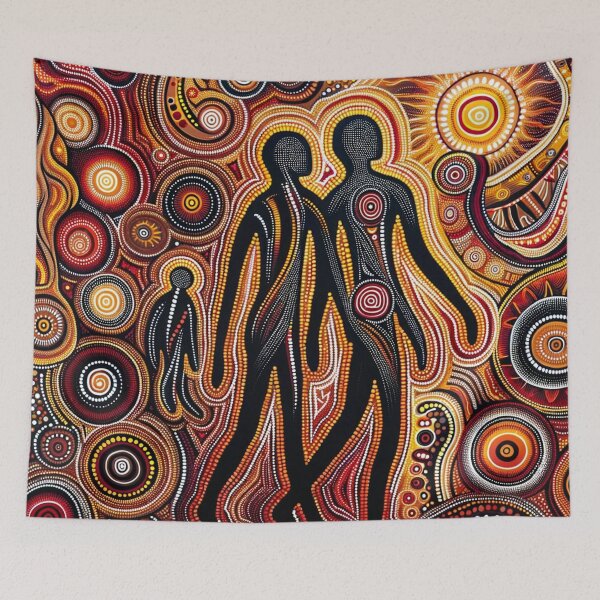 Item preview, Australian Inspired Dot Art Print (Human Figures) designed and sold by PinUpPizzazz.