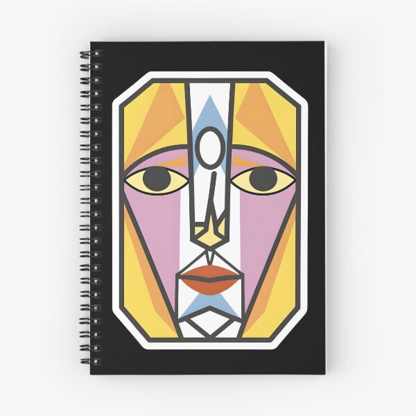 Item preview, cubist face with exaggerated geometric shapes.,sticker. designed and sold by ArtshirtGroup.