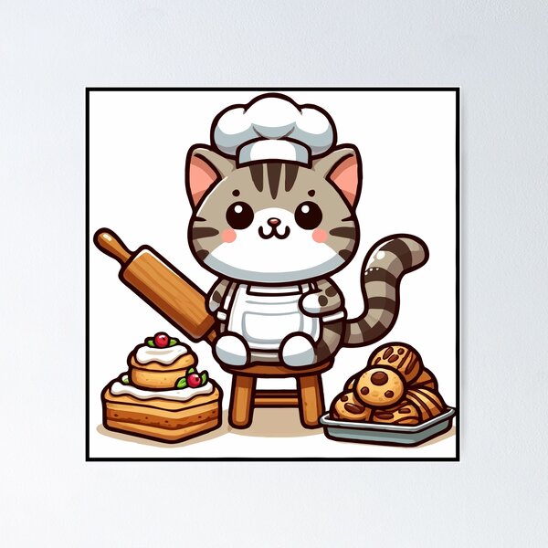 Aperçu de l'œuvre Le chaton du chef aux beaux rêves créée et vendue par Gacram.