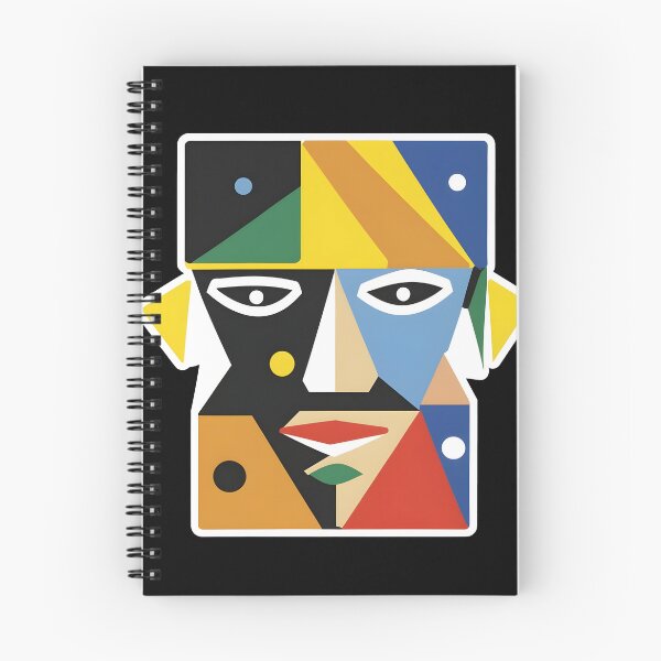 Item preview, cubist face with exaggerated geometric shapes, sticker. designed and sold by ArtshirtGroup.