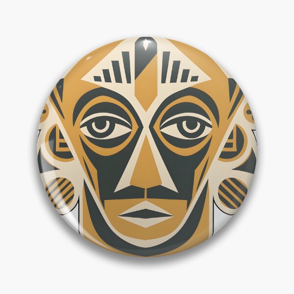 Item preview, cubist face with exaggerated geometric shapes.sticker designed and sold by ArtshirtGroup.
