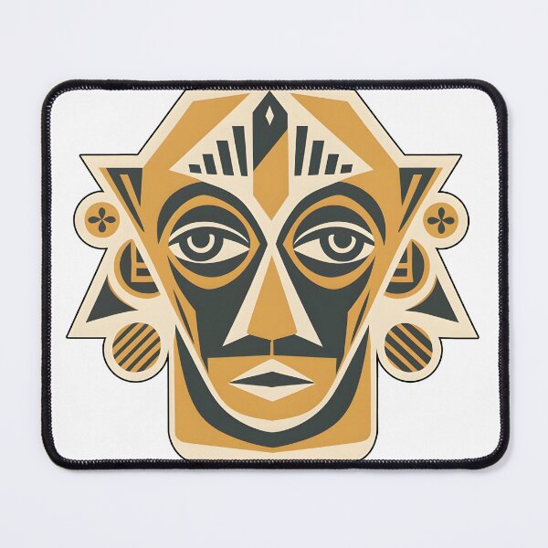 Item preview, cubist face with exaggerated geometric shapes.sticker designed and sold by ArtshirtGroup.