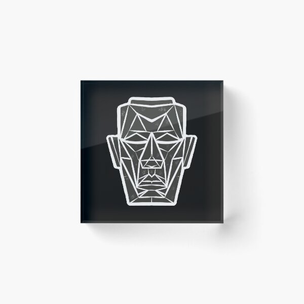 Item preview, cubist face with exaggerated geometric shapes.sticker, designed and sold by ArtshirtGroup.