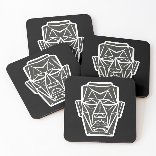 Item preview, cubist face with exaggerated geometric shapes.sticker, designed and sold by ArtshirtGroup.