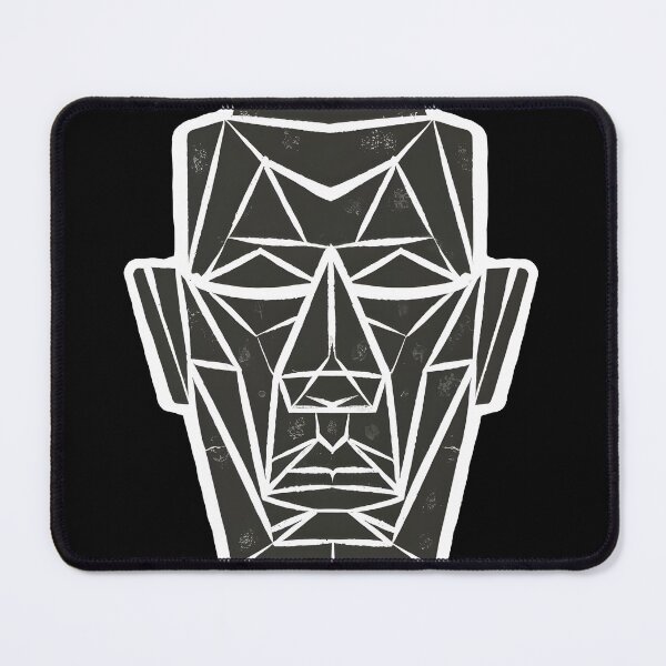 Item preview, cubist face with exaggerated geometric shapes.sticker, designed and sold by ArtshirtGroup.