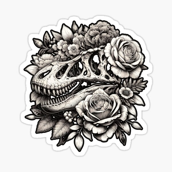 Item preview, Crâne de dinosaure floral designed and sold by NeeDeeAhh.