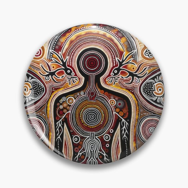 Item preview, Australian Inspired Dot Art Print (Human Figures) designed and sold by PinUpPizzazz.