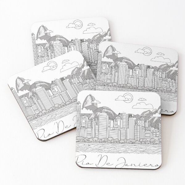 Item preview, Rio De Janierio City View Line Art View 2 designed and sold by PrintsByVickson.