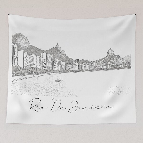 Item preview, Rio De Janierio City View Line Art View 6 designed and sold by PrintsByVickson.