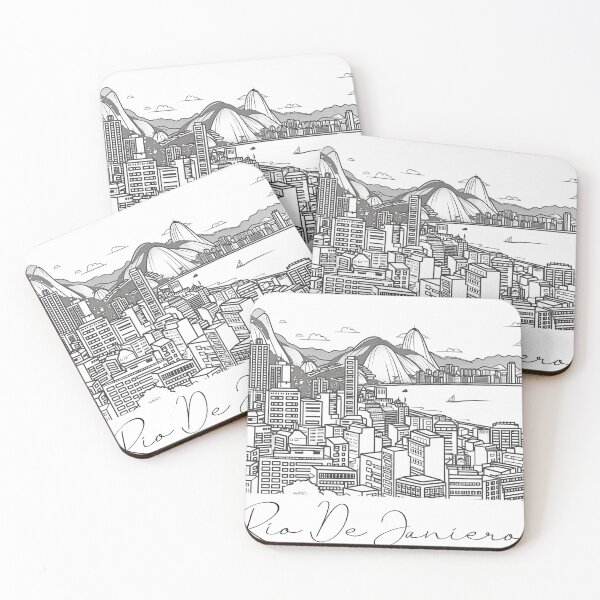 Item preview, Rio De Janierio City View Line Art View 4 designed and sold by PrintsByVickson.