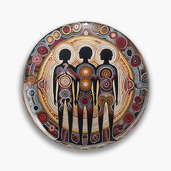 Item preview, Australian Inspired Dot Art Print (Human Figures) designed and sold by PinUpPizzazz.