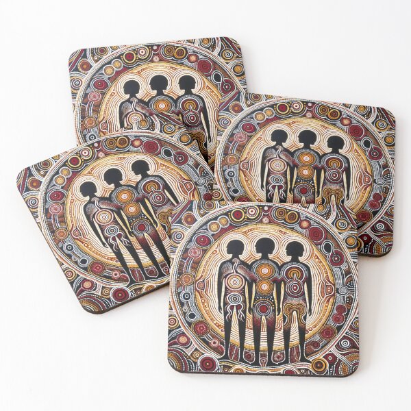 Item preview, Australian Inspired Dot Art Print (Human Figures) designed and sold by PinUpPizzazz.