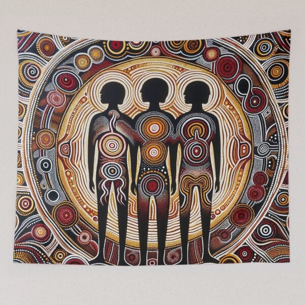 Item preview, Australian Inspired Dot Art Print (Human Figures) designed and sold by PinUpPizzazz.