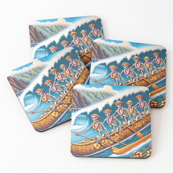 Item preview, Hawaiian Skeleton Outrigger Paddlers North Shore Hanalei designed and sold by HippieFarms11.