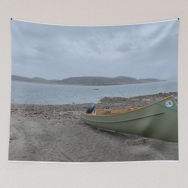 Item preview, Kinngait Beached Boat Arctic Ocean Lowtide designed and sold by ColdCreekCanvas.