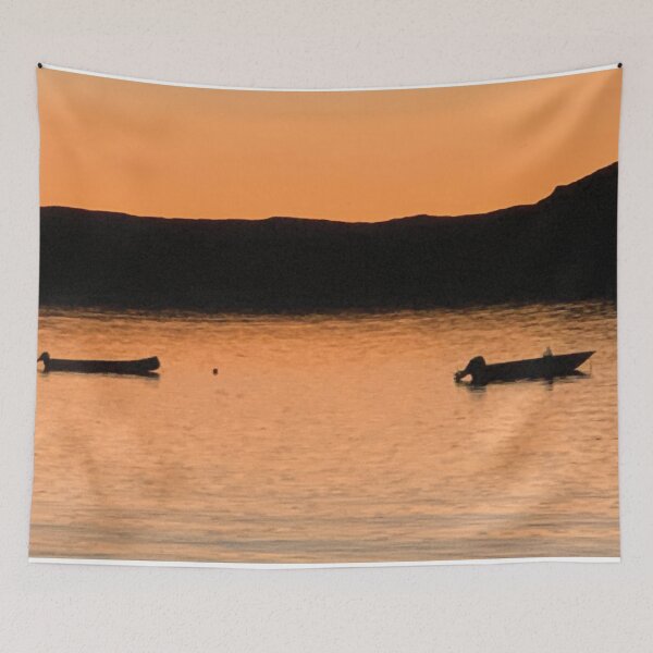 Item preview, Kinngait Sunset Boats Arctic Ocean High Tide Closeup designed and sold by ColdCreekCanvas.