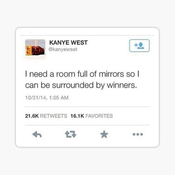 Aperçu de l'œuvre Kanye West Tweet | Rap | Donda | Vautours | L'obtention du diplôme créée et vendue par StickerSold.