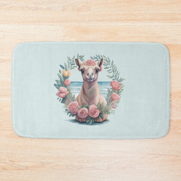 Item preview, Cute little camel in a heart-shaped rose wreath - small portrait in vintage style. designed and sold by SaraSumi.