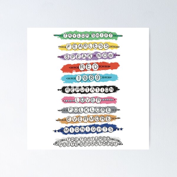 Item preview, Updated! T-Swift Albums Beaded Friendship Bracelet Watercolor Collection designed and sold by Green Crayon Art.