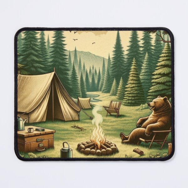 Item preview, camping bear designed and sold by EasyBreezyVibes.