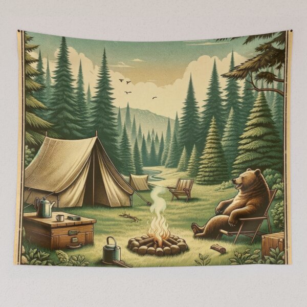 Item preview, camping bear designed and sold by EasyBreezyVibes.