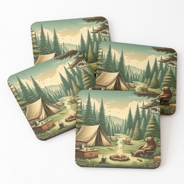 Item preview, camping bear designed and sold by EasyBreezyVibes.