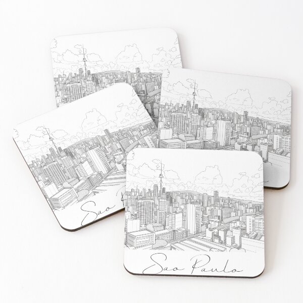 Item preview, Sao Paulo Cityscape View Line art - View 1 designed and sold by PrintsByVickson.