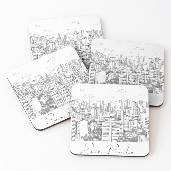 Item preview, Sao Paulo Cityscape View Line art - View 2 designed and sold by PrintsByVickson.