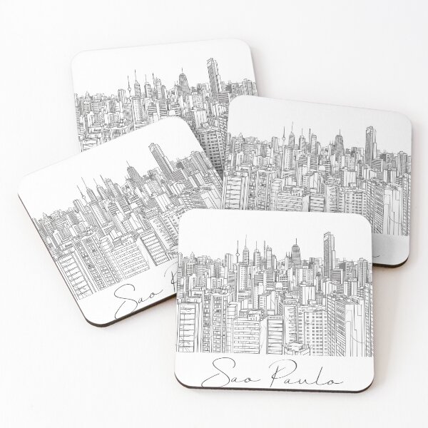 Item preview, Sao Paulo Cityscape View Line art - View 4 designed and sold by PrintsByVickson.