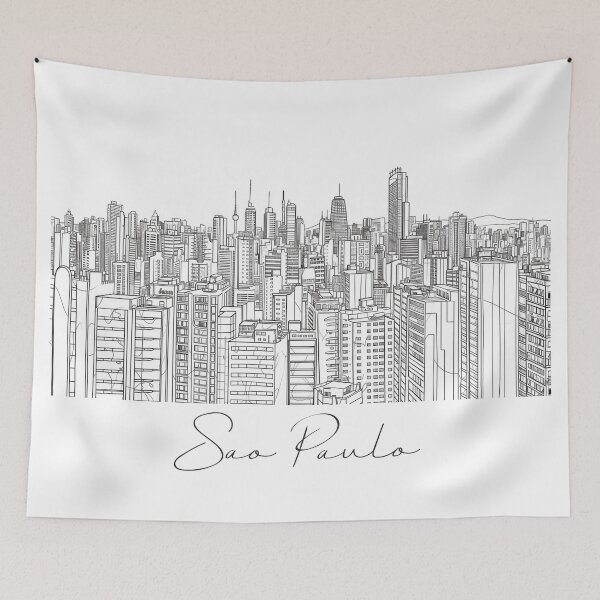 Item preview, Sao Paulo Cityscape View Line art - View 4 designed and sold by PrintsByVickson.
