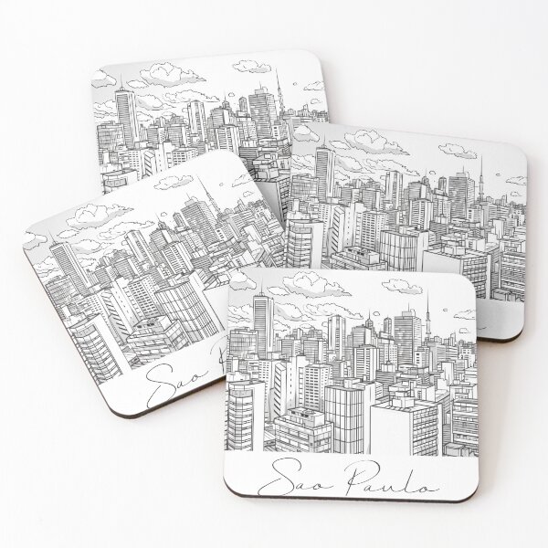Item preview, Sao Paulo Cityscape View Line art - View 5 designed and sold by PrintsByVickson.