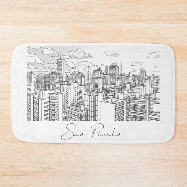 Item preview, Sao Paulo Cityscape View Line art - View 5 designed and sold by PrintsByVickson.