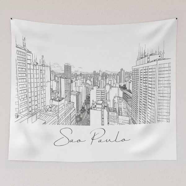 Item preview, Sao Paulo Cityscape View Line art - View 7 designed and sold by PrintsByVickson.