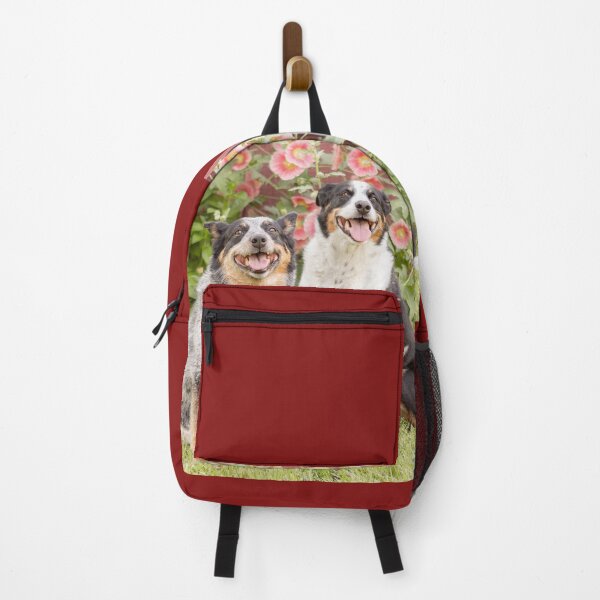 Item preview, Smiling dogs in front of holly hock flowers designed and sold by PTPhotoLLC.