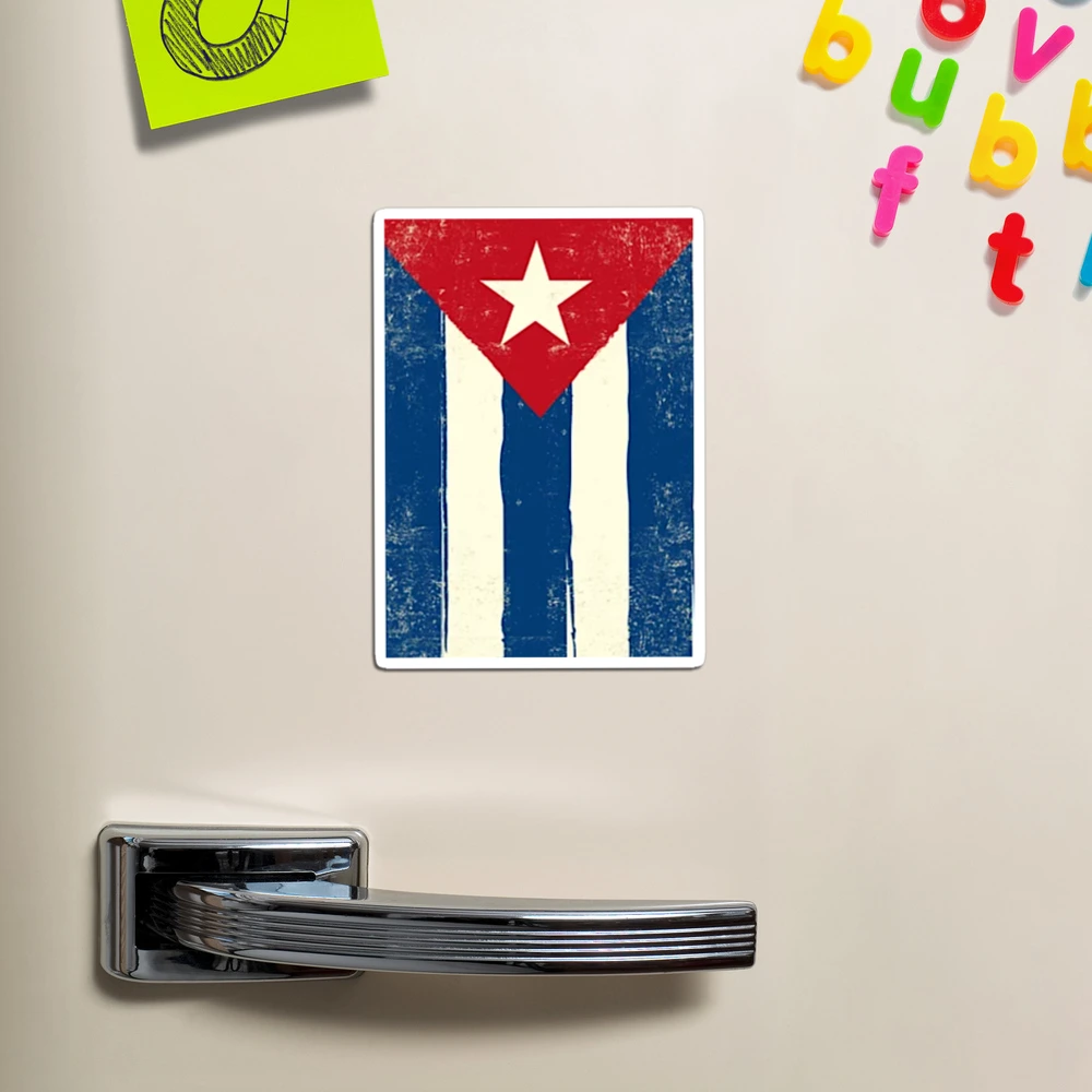 USA & Cuba Crossed Flags Magnet - 3x5 Inch Patriotic Vinyl Refrigerator Magnet