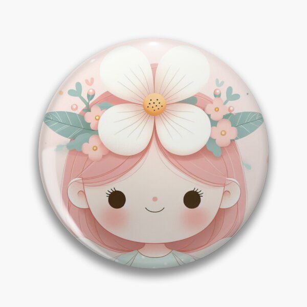 Item preview, Cute girl with flower on head style whimsical background  designed and sold by Nicesiri.