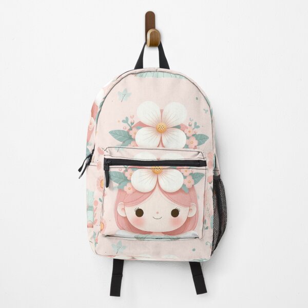 Item preview, Cute girl with flower on head style whimsical background  designed and sold by Nicesiri.