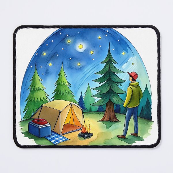 Item preview, Campers Setting Up Under a Star-Filled Sky designed and sold by iwcus.