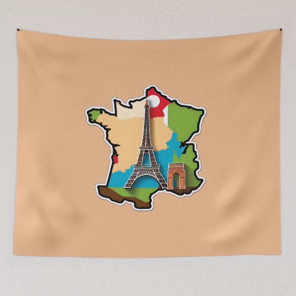 Item preview, Map Of France With The Eiffel Tower designed and sold by TheArtOfPat.