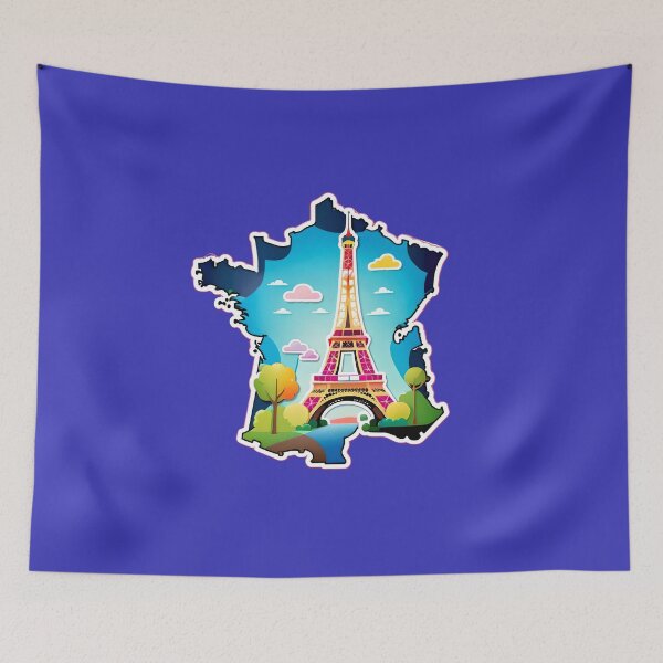 Item preview, Map Of France With The Eiffel Tower designed and sold by TheArtOfPat.